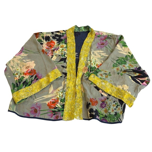 JOHNNY WAS Kimono Rare Reversible Size Small Rayon Viscose Pockets - Picture 5 of 15